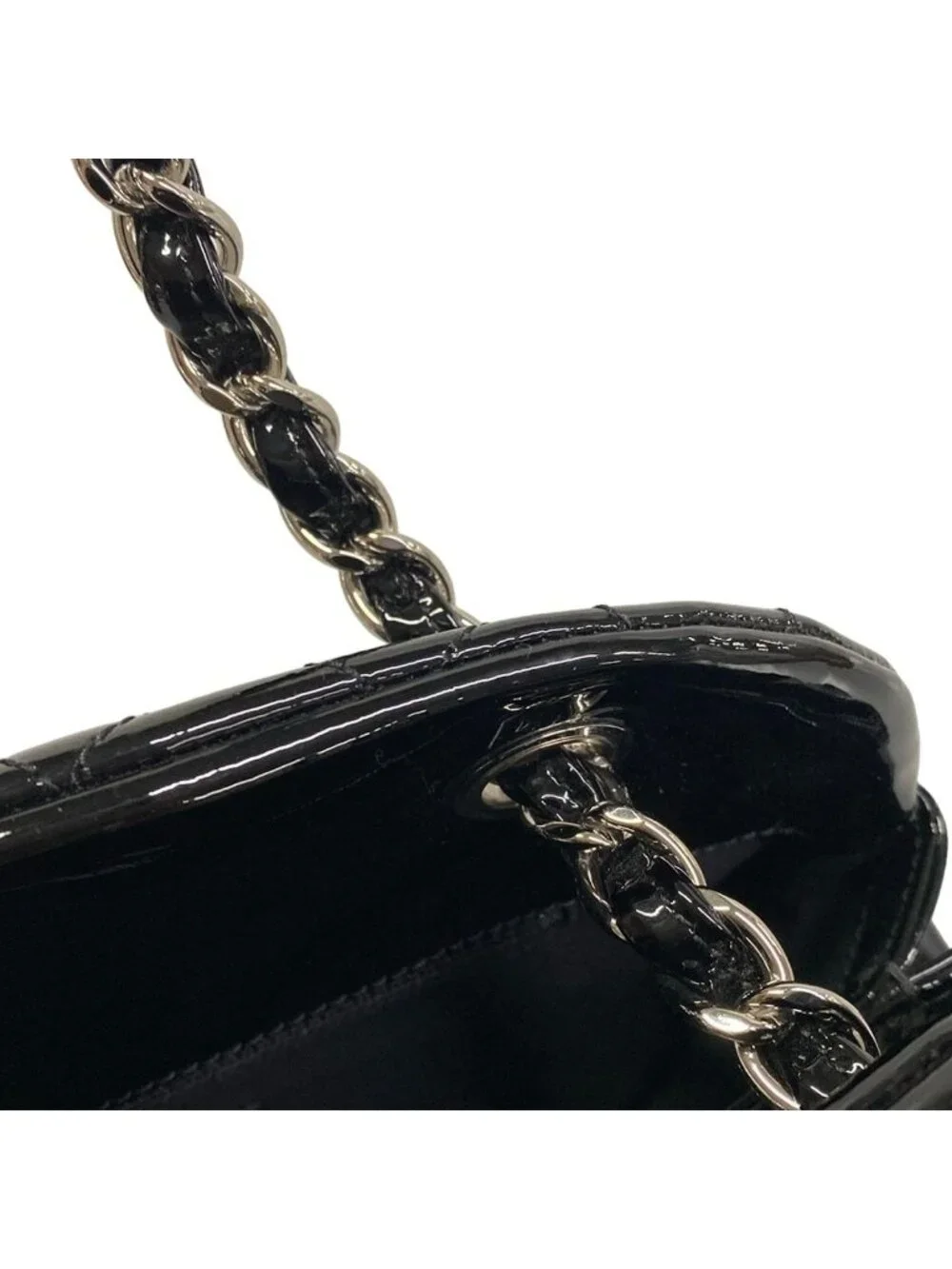 Chanel Shoulder Bag Mademoiselle Quilted Black Chain Silver Leather
